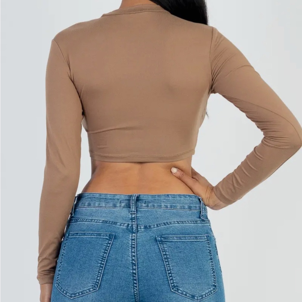 Women's Long Sleeve Crop Top - Picture 3 of 5